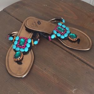 Colin Stuart Jeweled Sandals / size 7.5